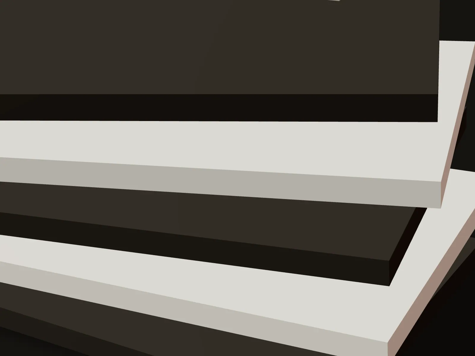 Macro render of the stacked pages on a dark ground