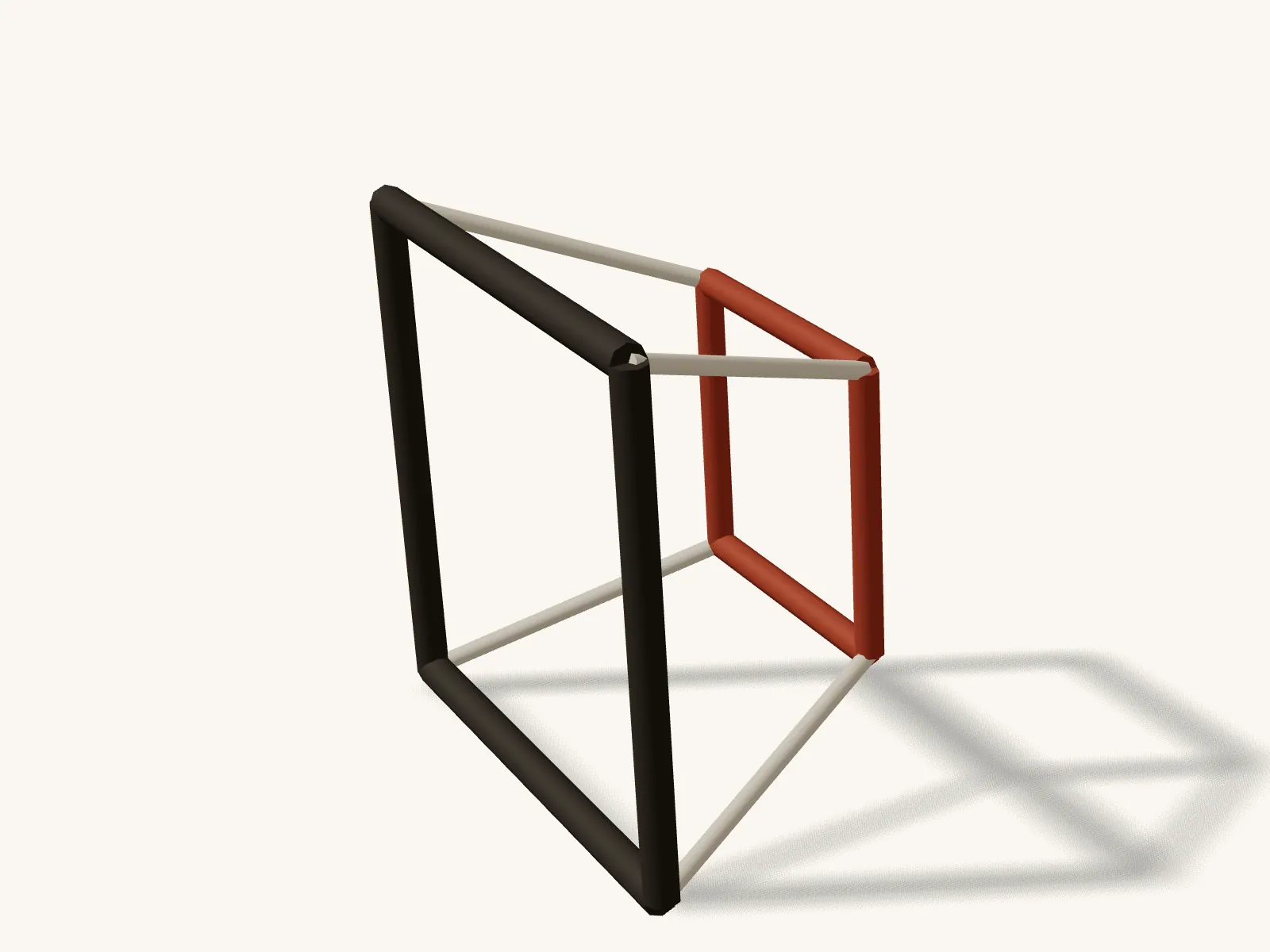 Rendered still: two nested frames joined at the corners, the web form